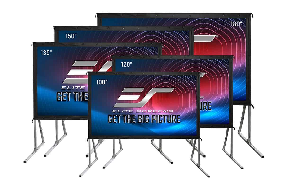Elite Screens Yard Master 2 med Wraith Veil-duk för bakprojektion
